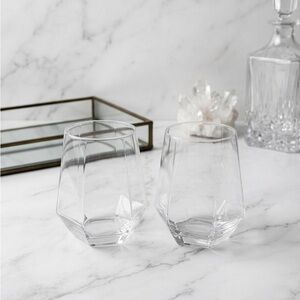 New 2 pack over and beck Clear Glass Tumblers